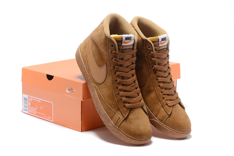 Women Nike Blazer Mid PRM VNTG Wheat Yellow Shoes - Click Image to Close